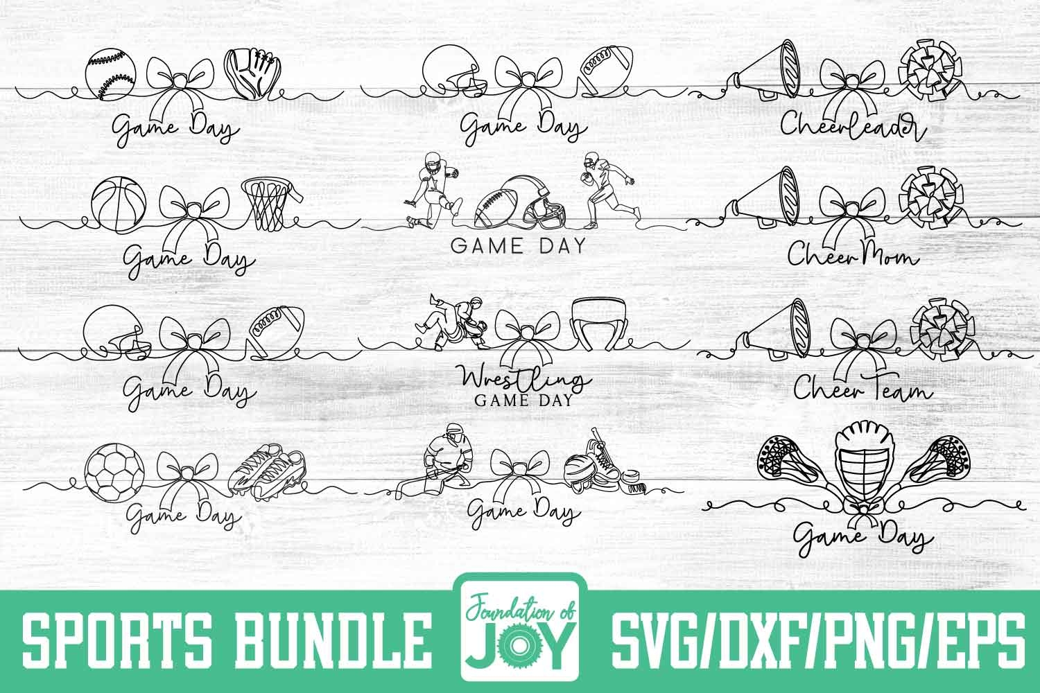 Sports Line Art Bundle, Continuous line art