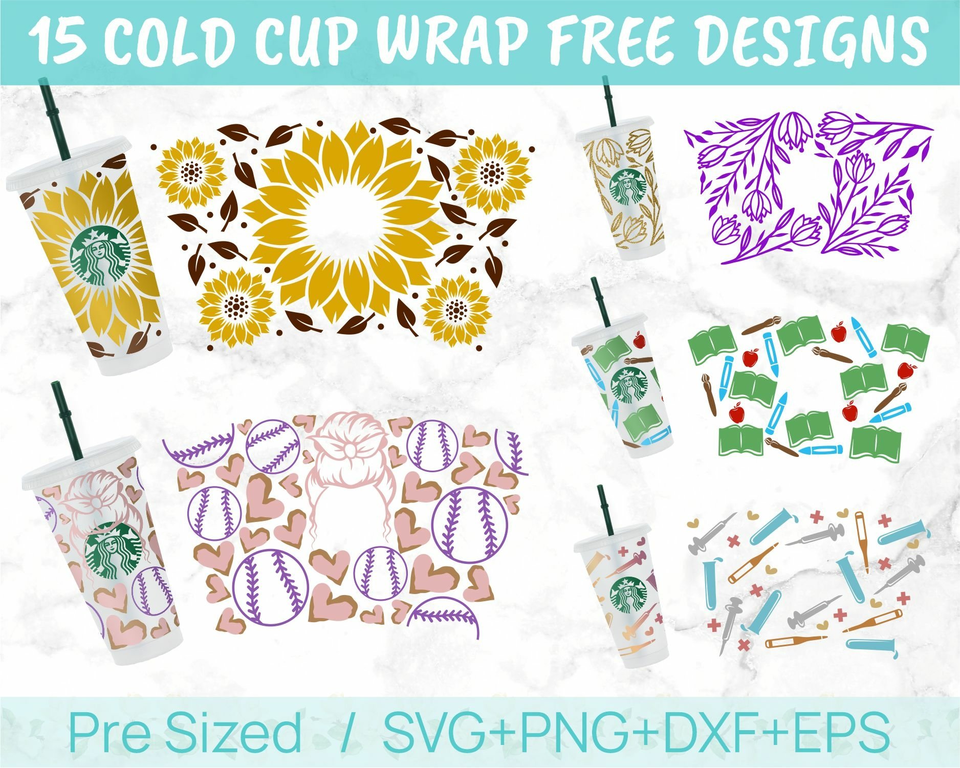 24oz Christmas Starbucks Cold Cup Svg Bundle, Snowflake 3