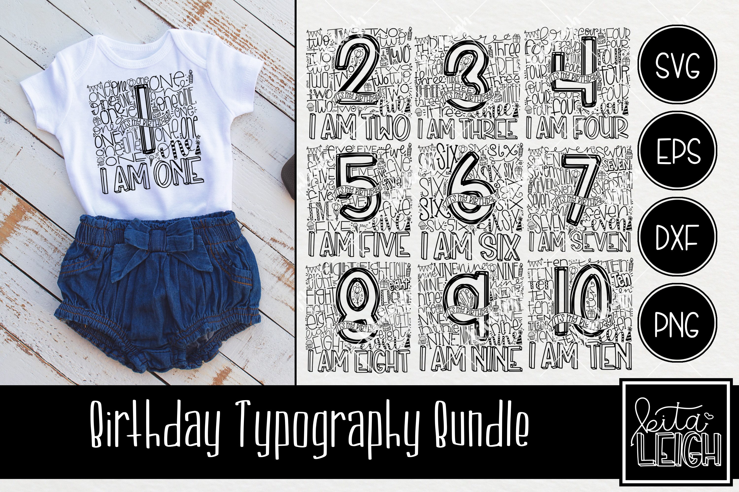 Birthday Typography Bundle | Party Shirt Cut Files