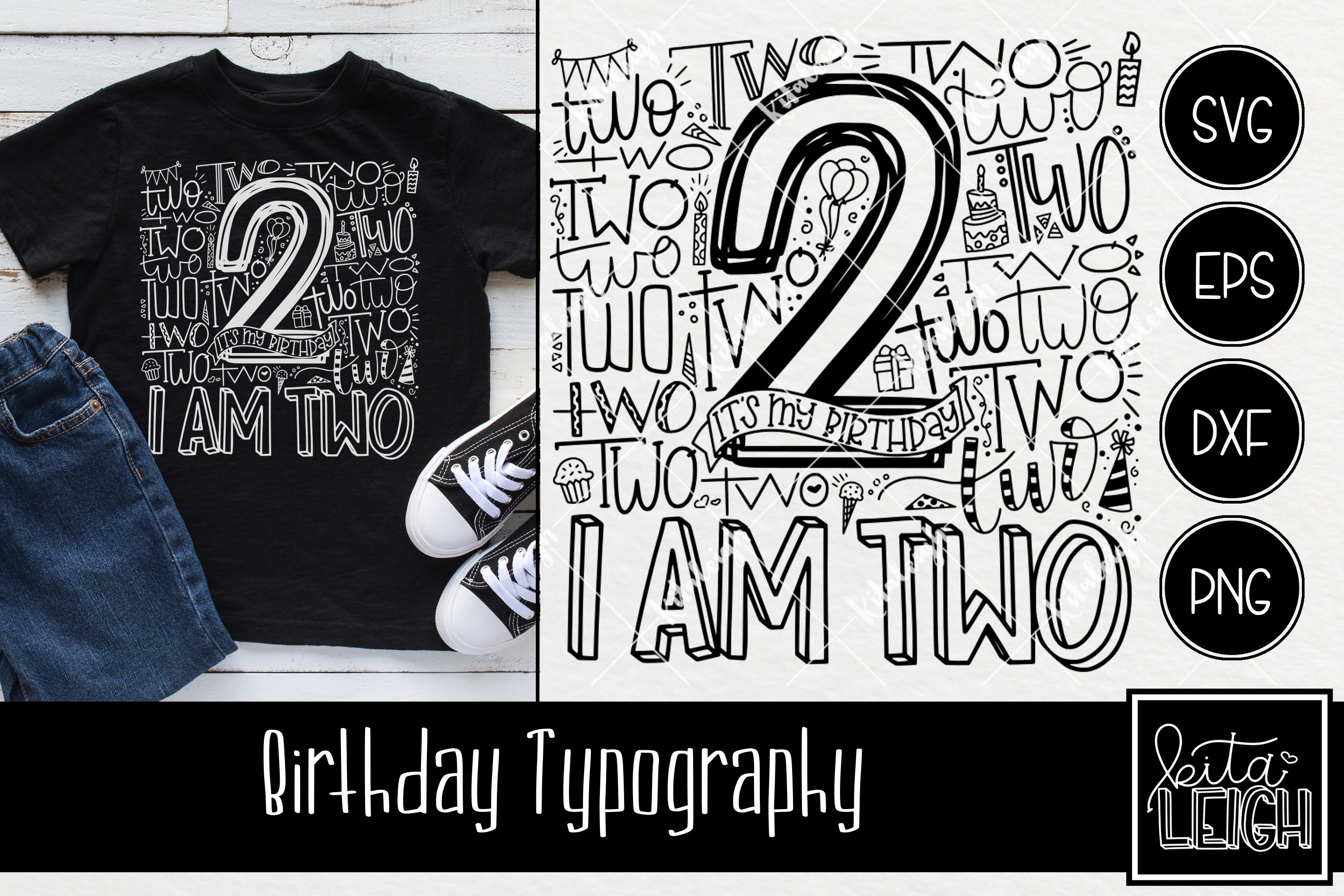 Birthday Typography Bundle | Party Shirt Cut Files 3