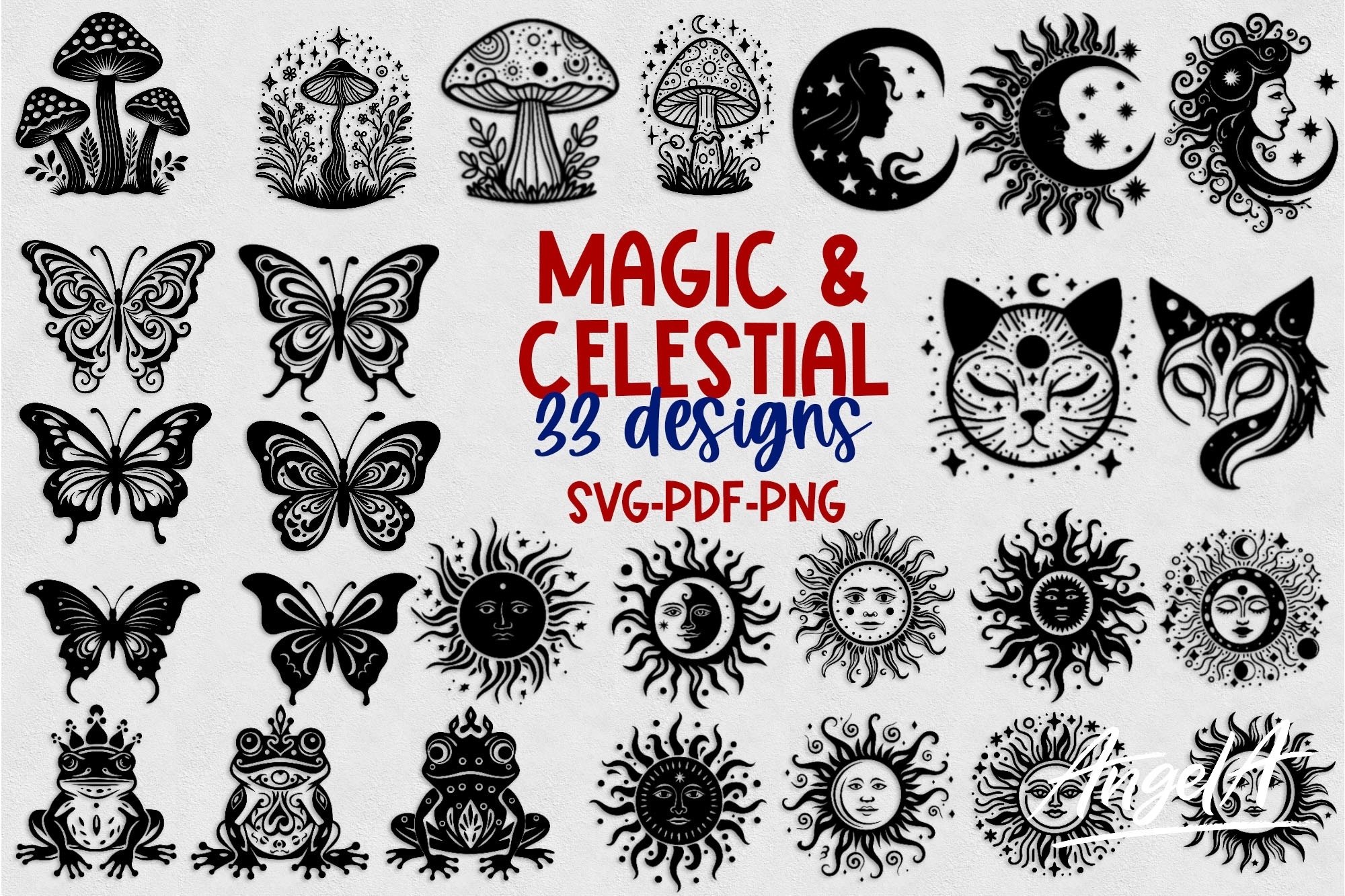 Magic and celestial clipart /magic symbols / cut files