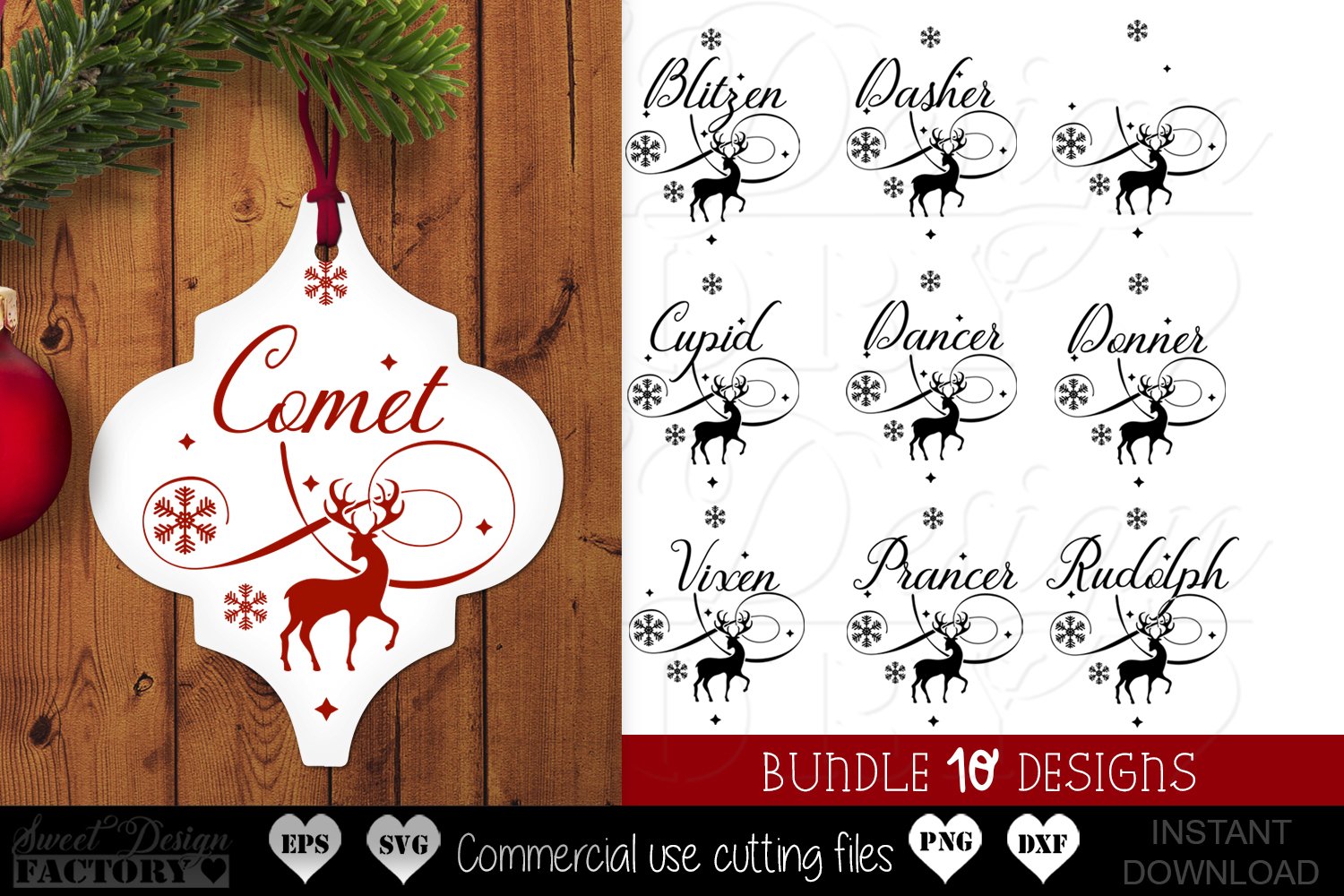 Christmas tile Ornament SVG Bundle 2