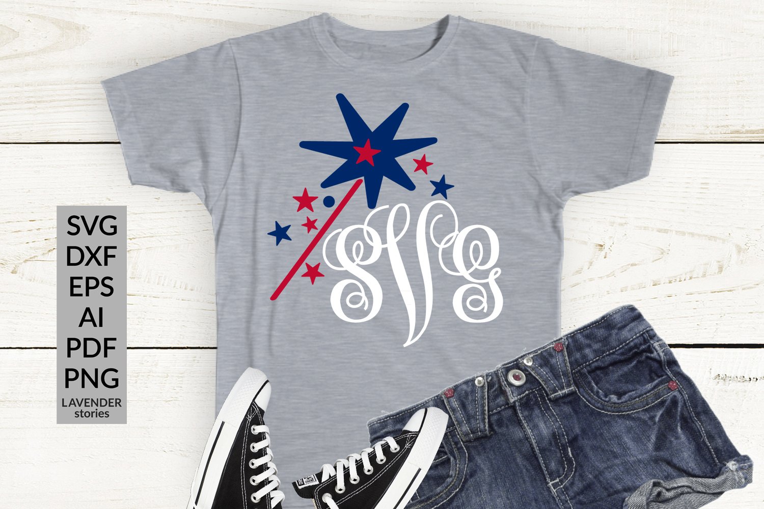 Fourth of July monogram frame BUNDLE 3