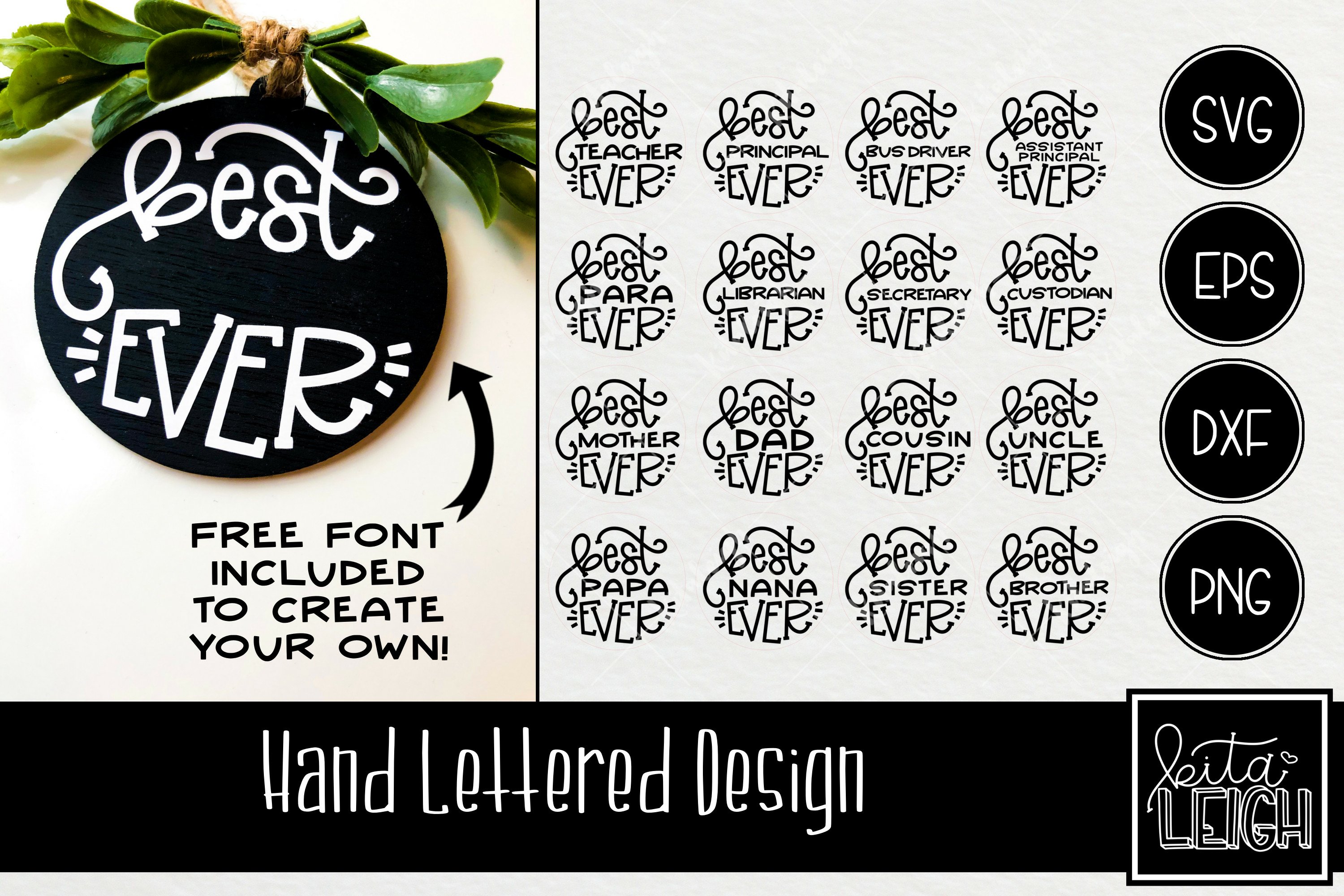 Best Ever Ornament SVG | Font for Personalization