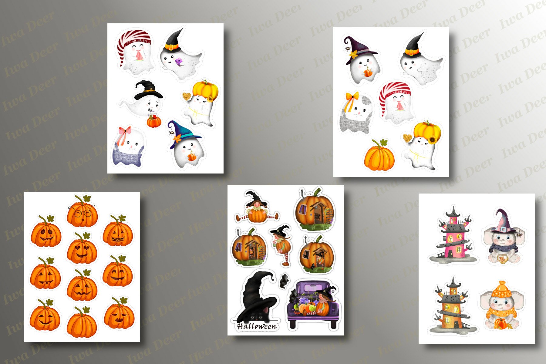 bundle halloween stickers png 2