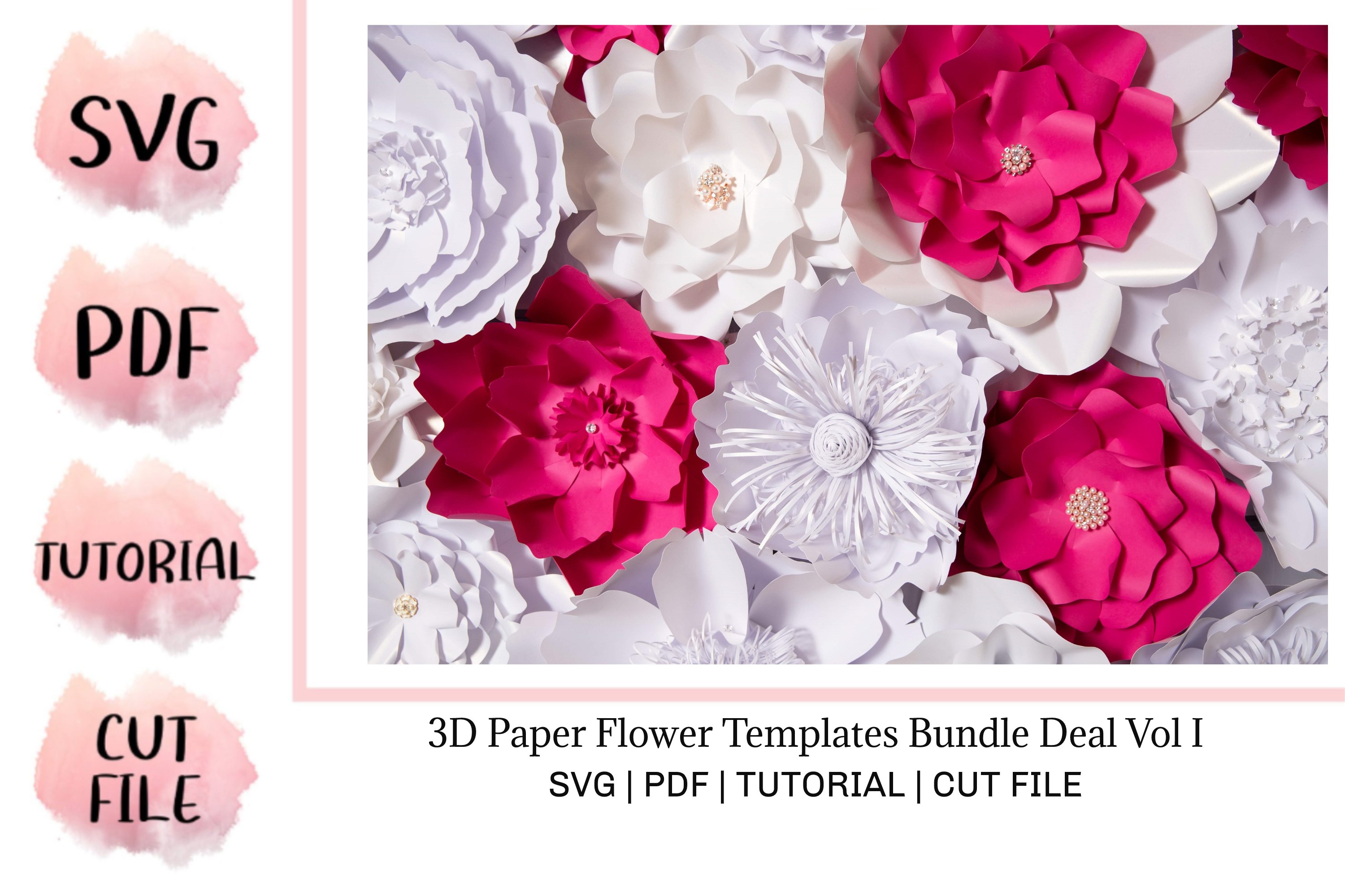 3D Paper Flower Templates Bundle Deal Vol I