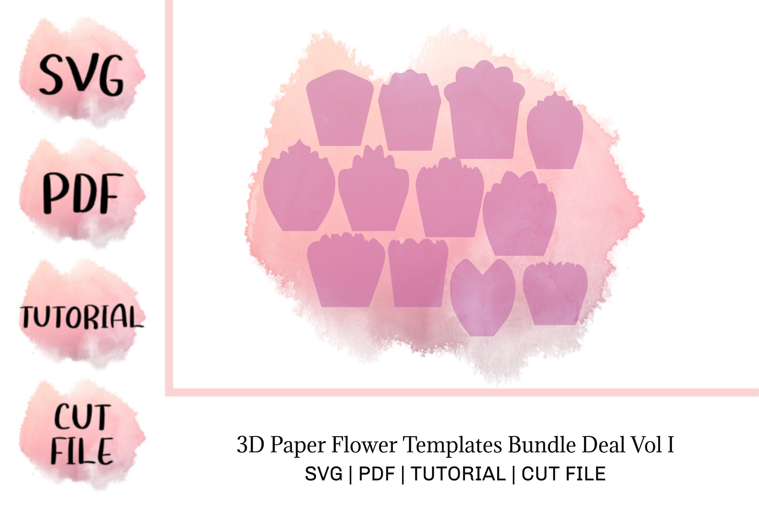 3D Paper Flower Templates Bundle Deal Vol I 2