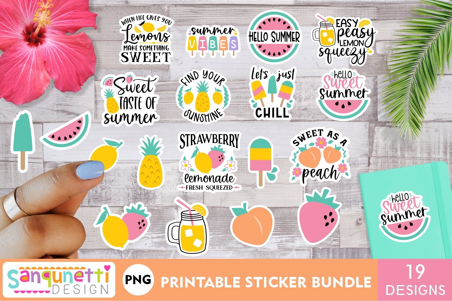 Summer Sweets sticker bundle | Tropical fruit stickers