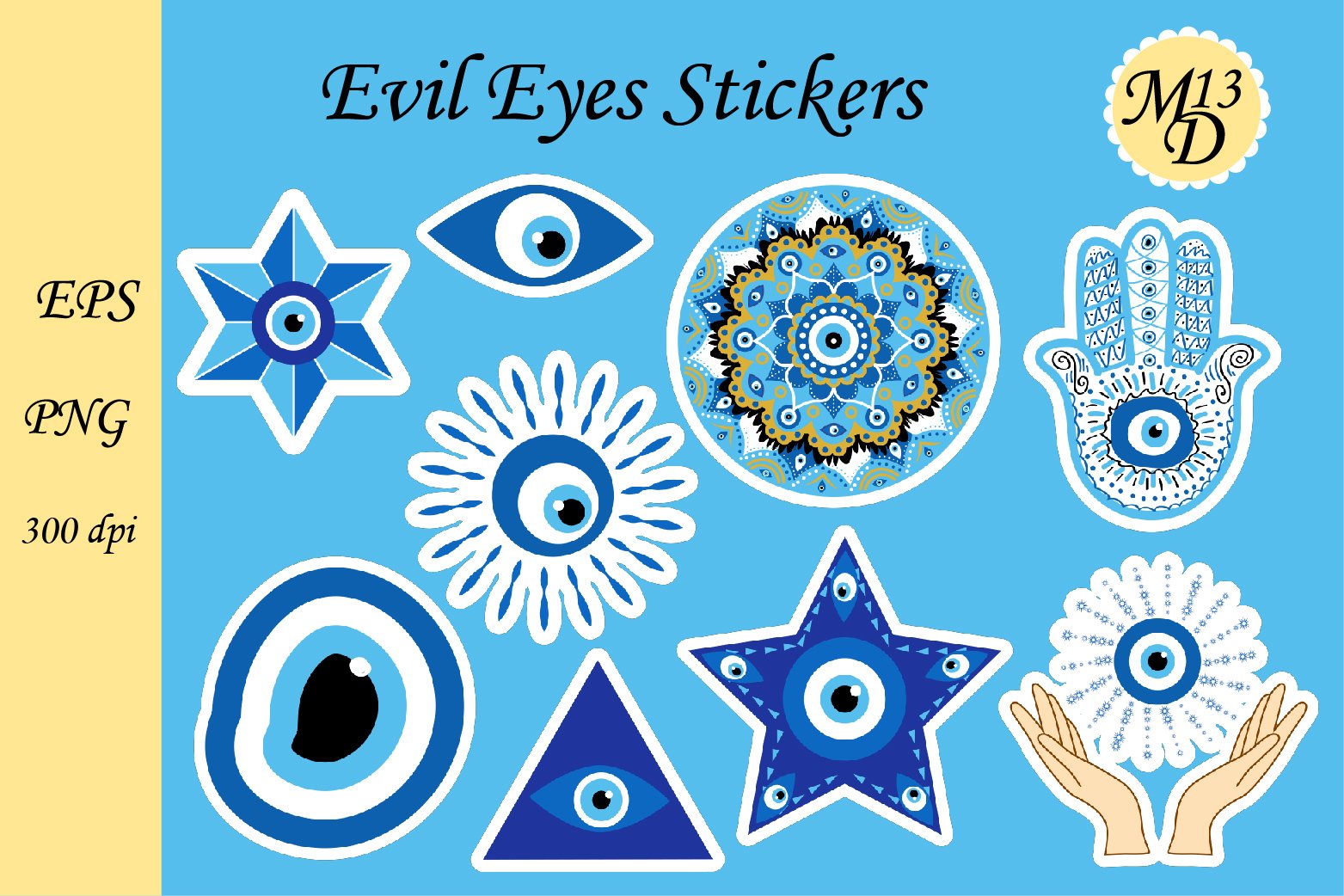 Evil Eyes Stickers png, eps design