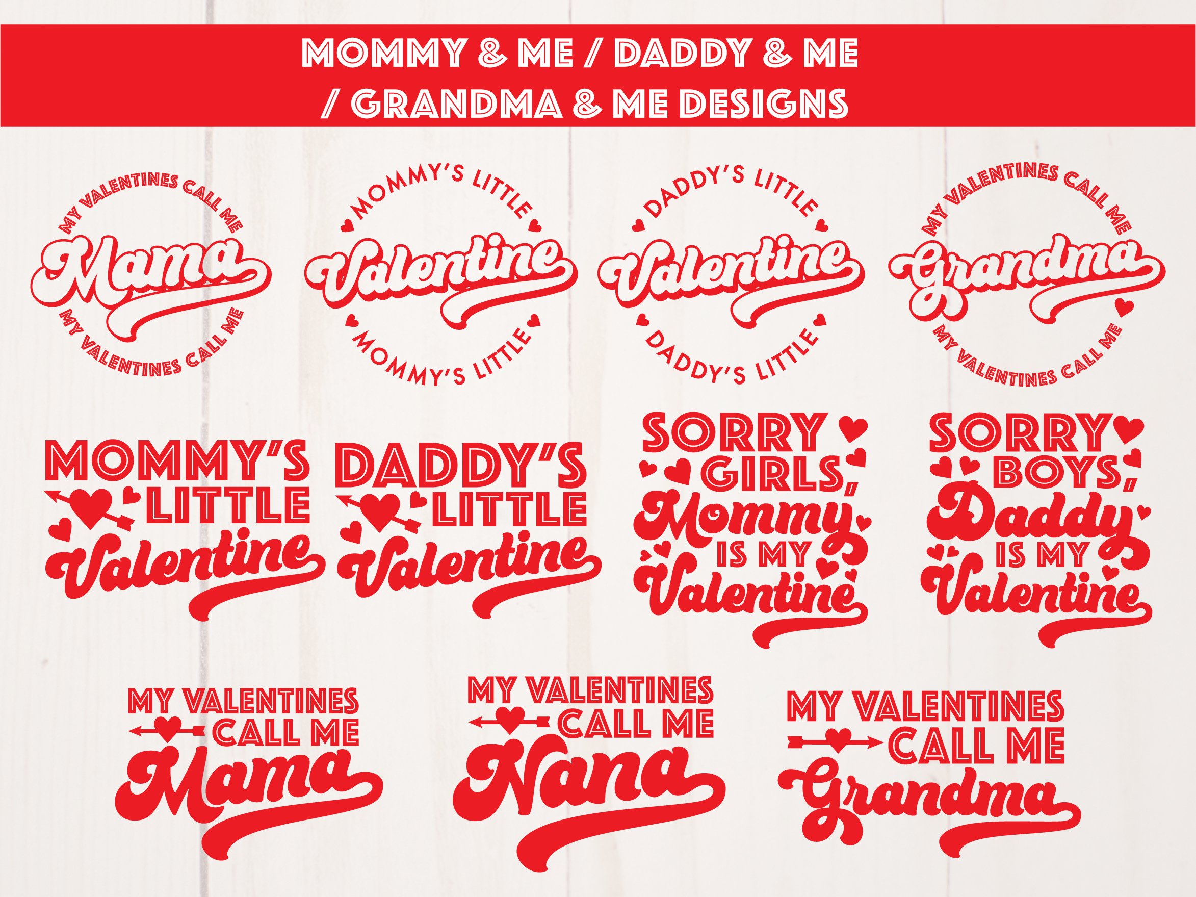 Kids Retro Valentines Day Bundle - 24 Designs! 2