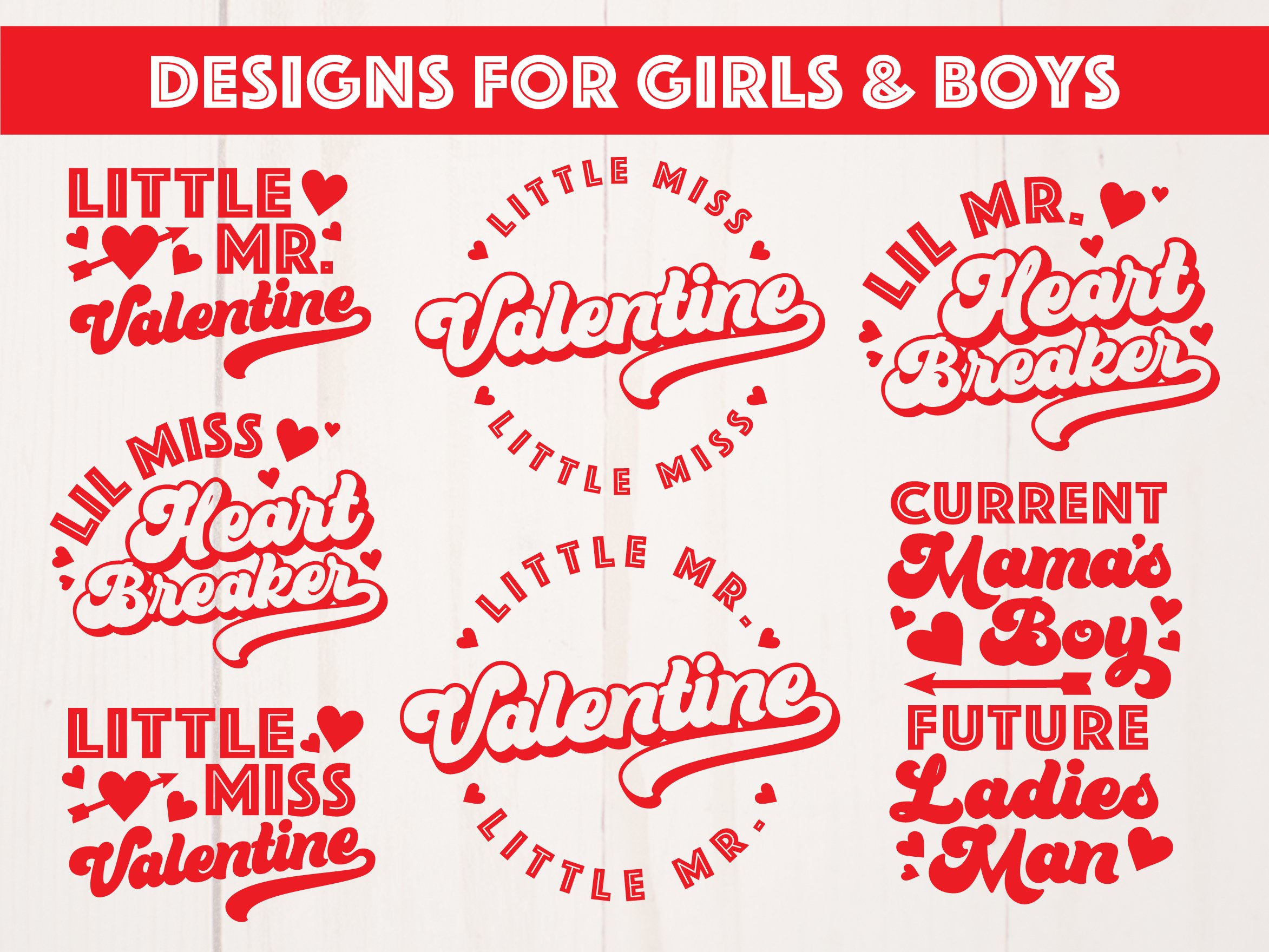 Kids Retro Valentines Day Bundle - 24 Designs! 3