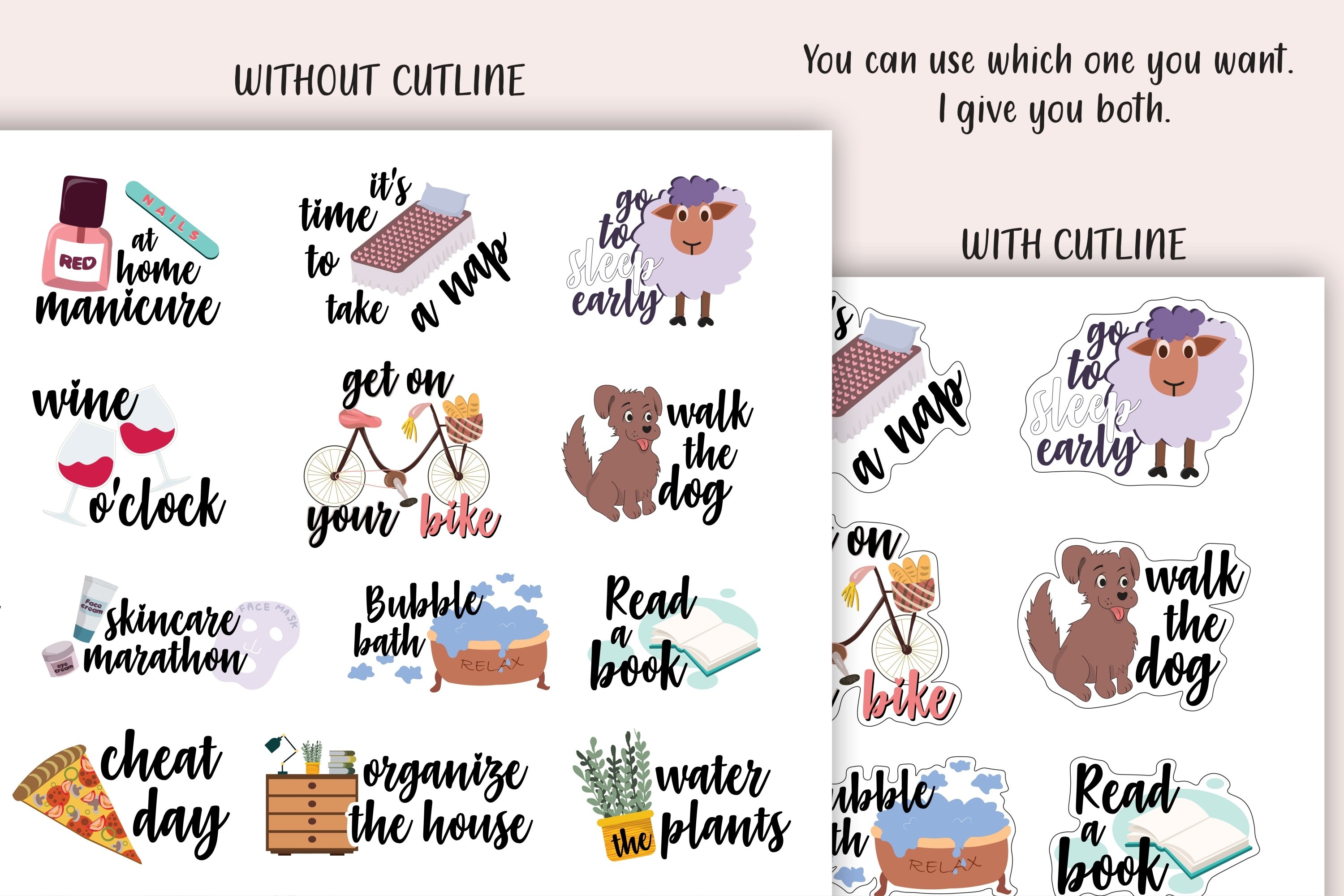 Quarantine Stickers, Stickers Set, Planner Stickers, cutfile 3