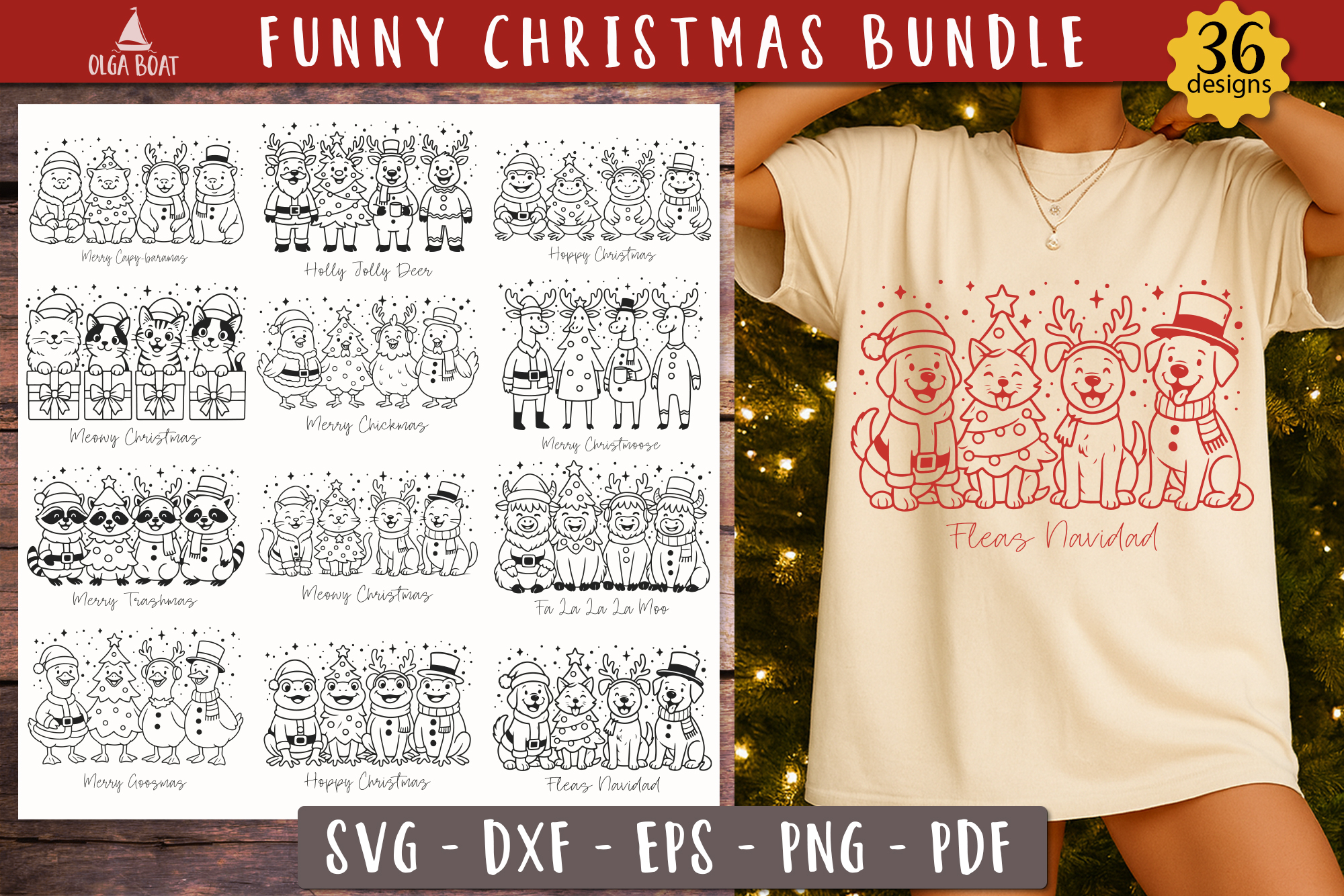 Funny Christmas Animals SVG Bundle