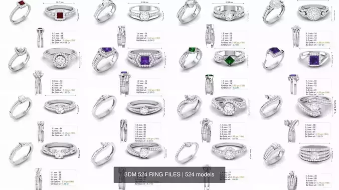 3DM 524 RING FILES 3D Model Pack 2