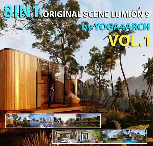 16 PREMIUM SCENE LUMION 9 AND ABOVE BY YOGA4ARCH PSD included 3D model