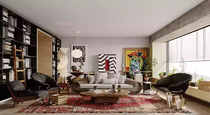 apartment interior scenes     3D model