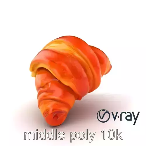 Apricot Croissant Realistic 3D Bakery Model Pack Low-poly 3D model