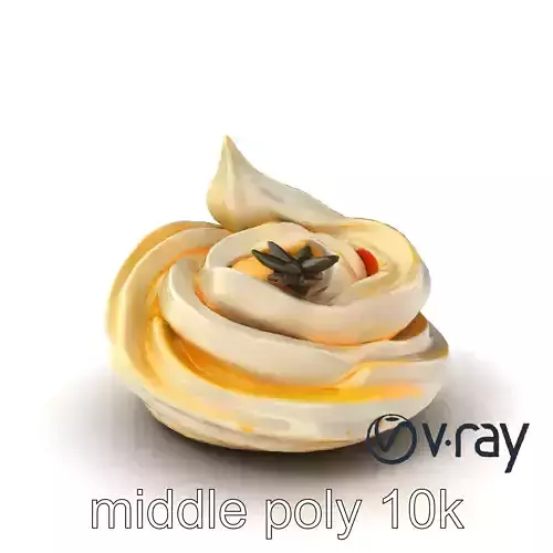 Lemon Meringue Mini Cake Spiral Structure model pack Low-poly 3D model