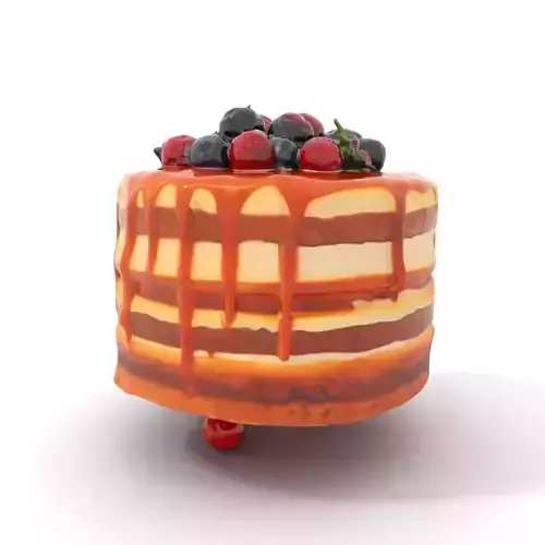 Caramel Berry Cake model pack Low-poly 3D model