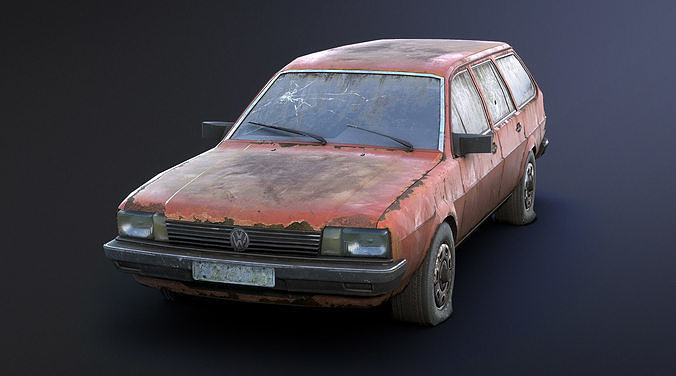 Volkswagen Passat Rusty Low-poly 3D model 3