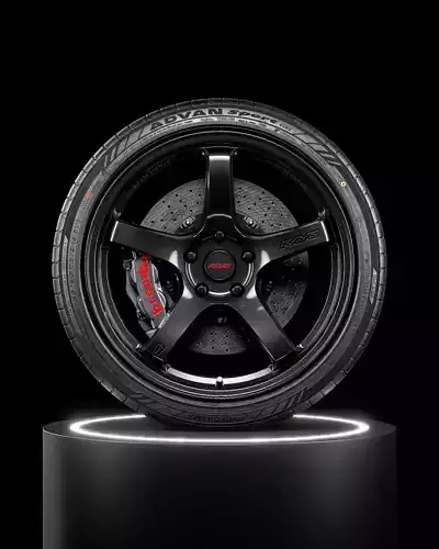 Yokohama Advan Sport V107  255 35 ZR19 96Y  3D model 3