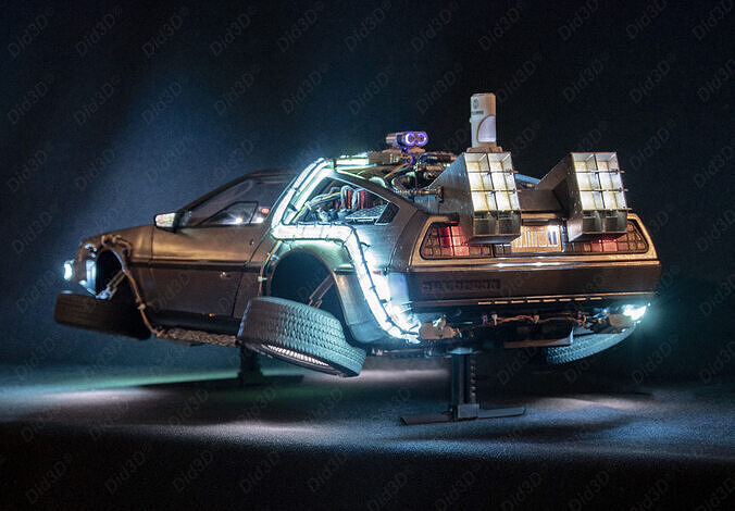 Flying DELOREAN V2 Animatronic 1-8 Scale 530mm 3D print model 3