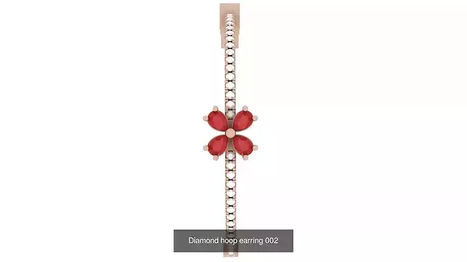 Hoop Earrings Set - Diamond Hoop Earrings - Multiple Sizes 13 3D Model Pack 3