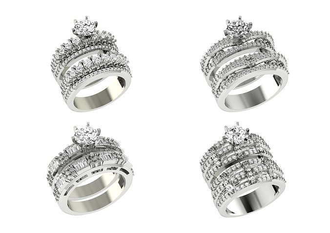 TWINZ Rings bulk Women Rings Double Rings lot 3D print model 3