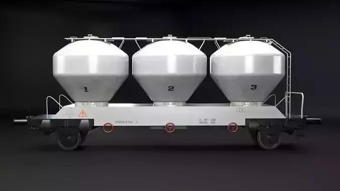 UGPPS Grain Hooper Railroad Car Low-poly 3D model