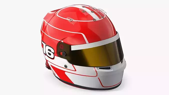 F1 Helmet Red 3D model 2