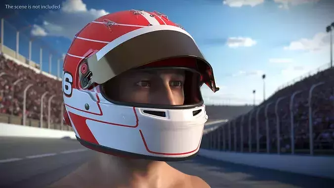 F1 Helmet Red 3D model 3